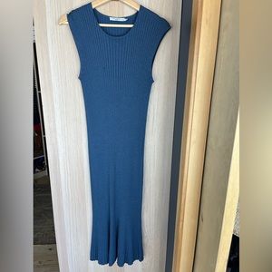MM LaFleur Dylan Dress Adriatic Blue Slinky Knit - XL.